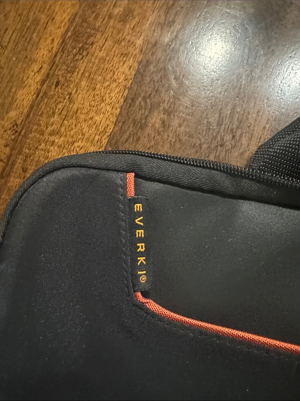 Men's Everki Black Laptop Sleeve with Orange Accent